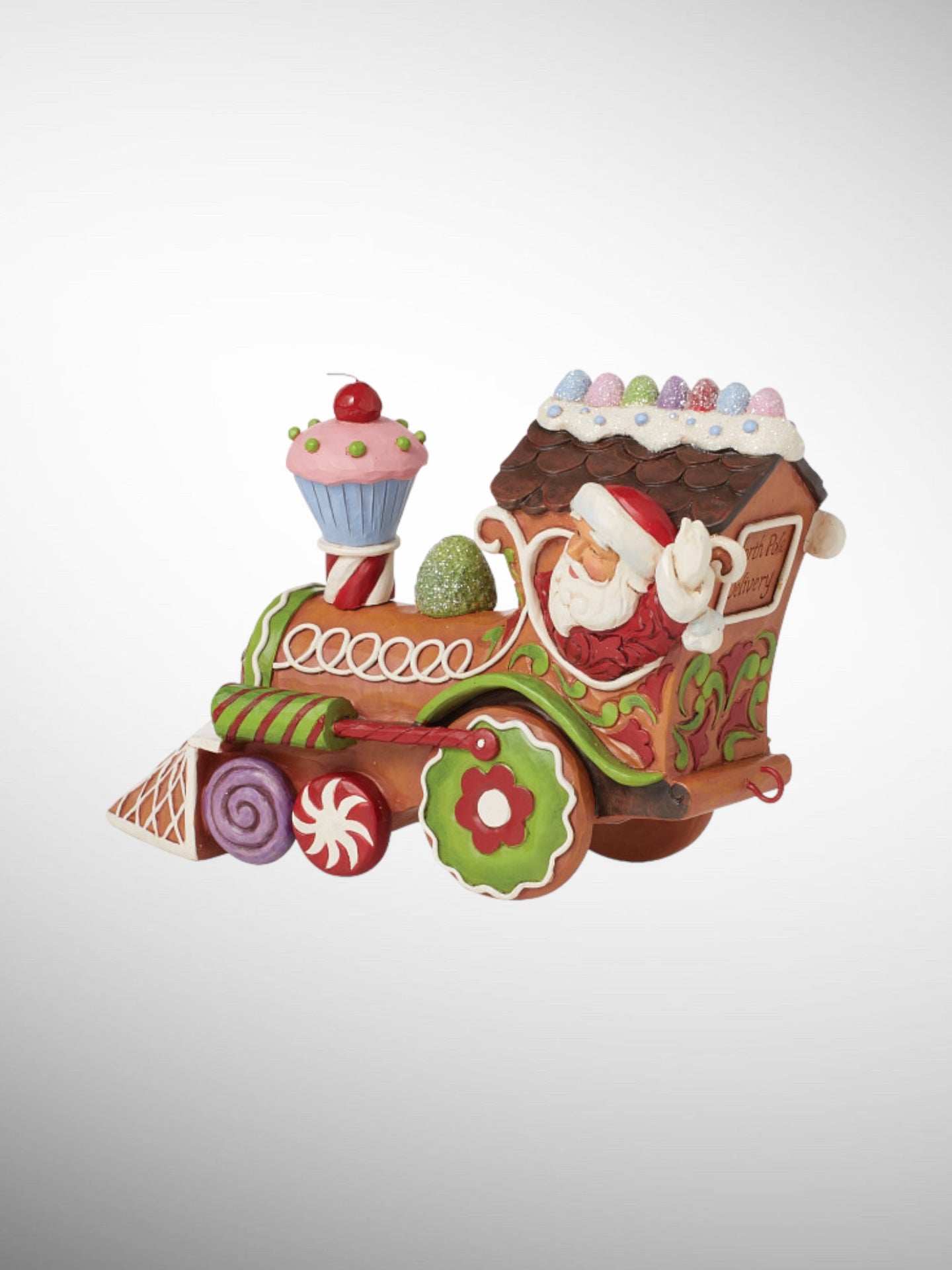 Jim Shore Gingerbread Christmas - Santa's On His Way Gingerbread Train Engine Figurine